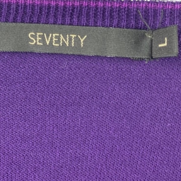 NWOT/NBW Seventy Venezia Men’s Purple lightweight V-Neck Sweater. - Picture 6 of 8